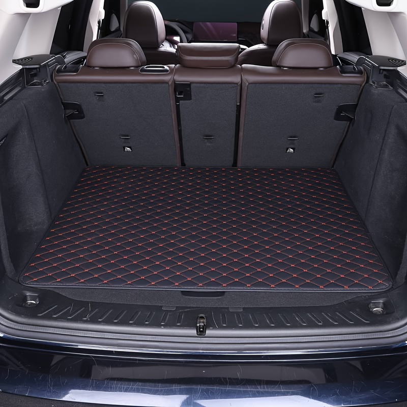TEMU 1pc Universal Car Trunk Mat, Car Trunk Storage Mat, Car Trunk Floor Mat, Pu Leather Fabric, Stylish, Durable, And Wear-resistant Car Trunk Mat,
