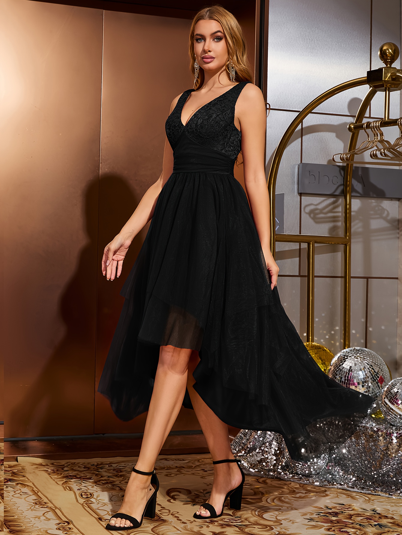 slim fit dress slacks Short Satin V-Neck Ruffles Homecoming Graduation Dress for Girl
