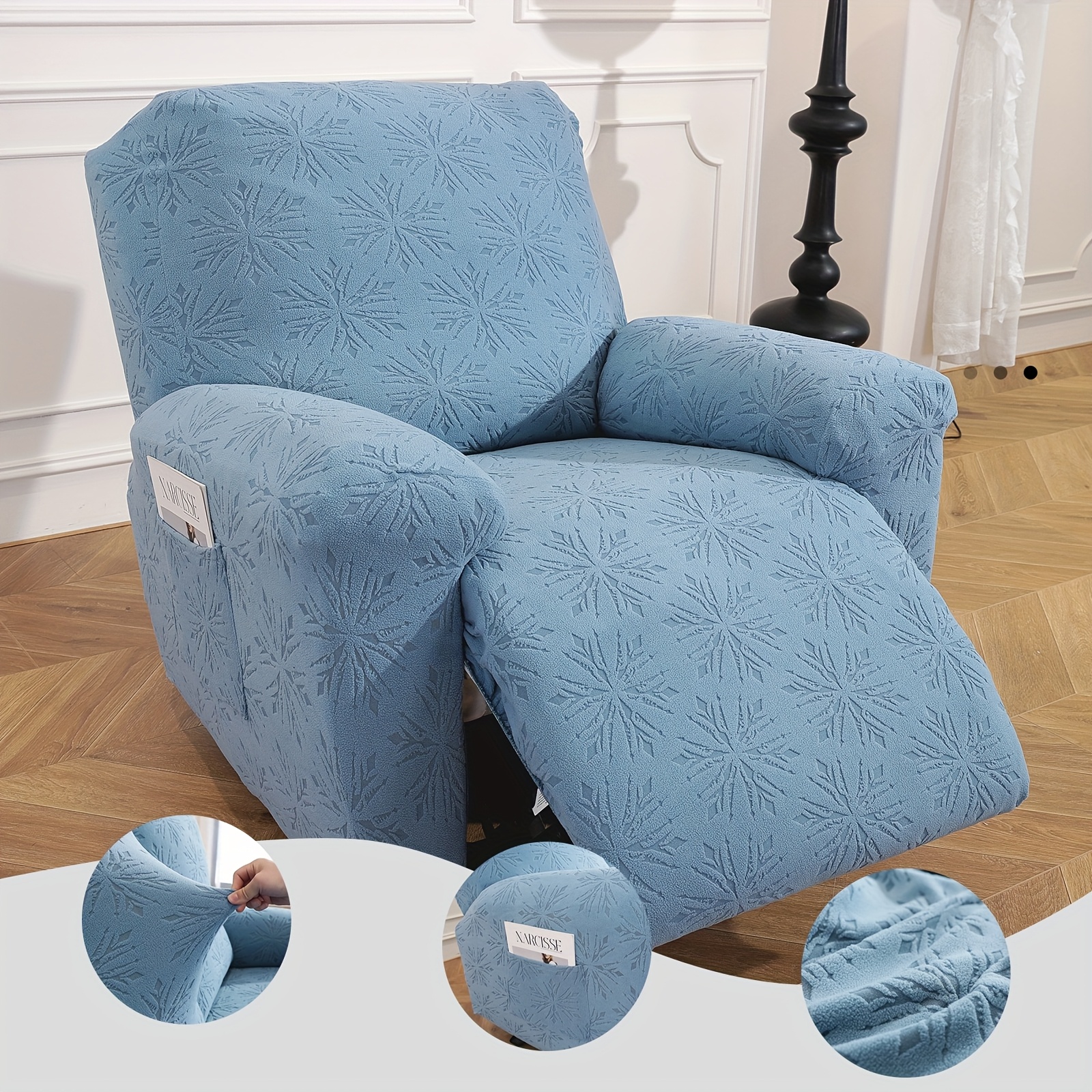 1 2 3 seater sofa recliner cover chenille fabric slip resistant washable with elastic bottom furniture protector   of 4 6 8pcs reclining chair covers