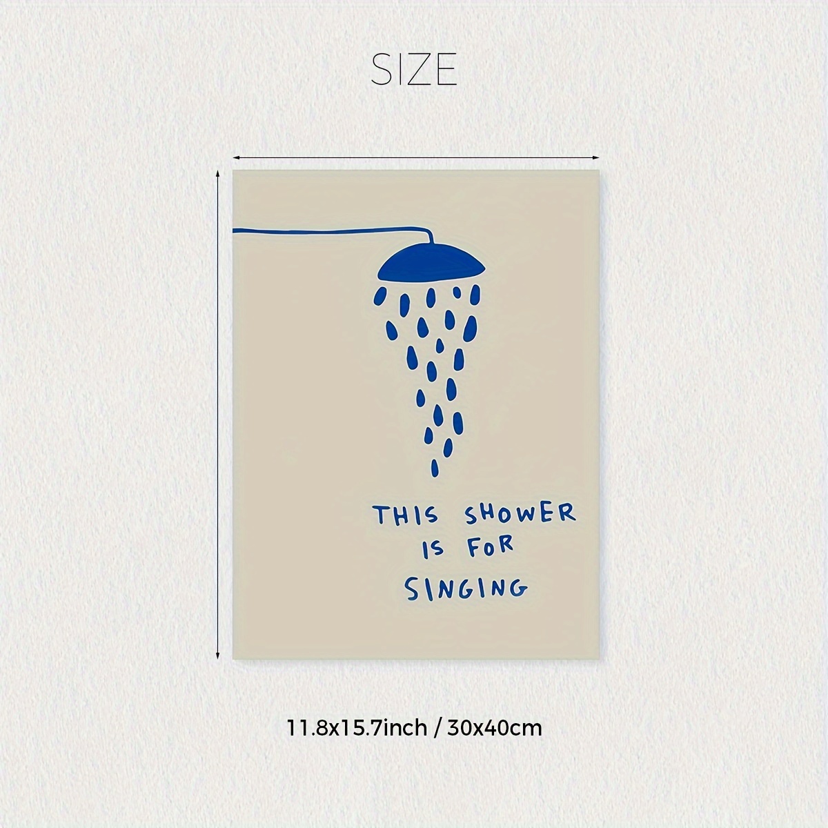 Image of Chic Blue Bathroom Quote Canvas Art Print - Minimalist & Retro Wall Decor For Shower, Toilet, Laundry Room - Unframed Modern Aesthetic Poster,halloween Christmas Decor