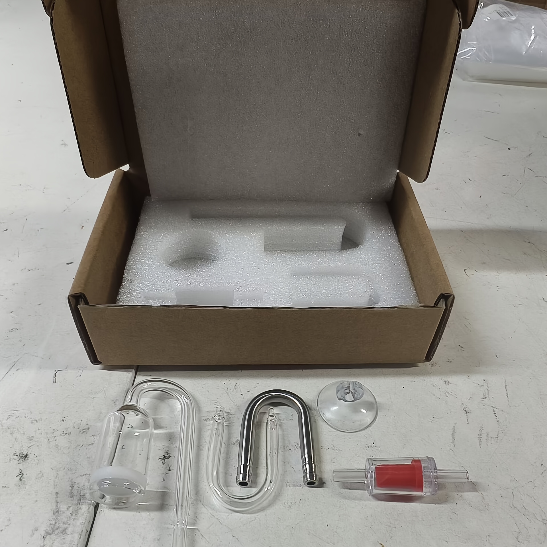 TEMU Co2 Diffuser, Carbon Dioxide Glass Reactor U-shaped Tube Set For Aquarium Plants Tank (co2 Diffuser Set), Without Battery