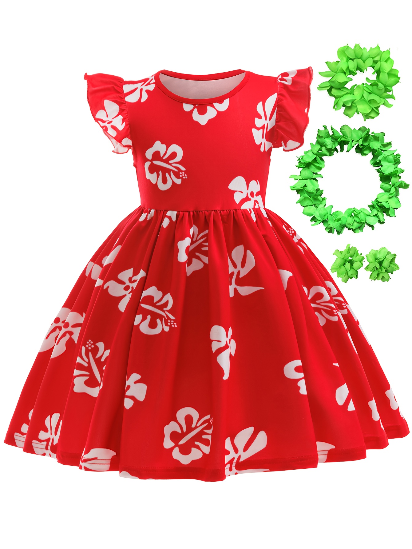 white christmas dresses Hawaii Christmas Family Matching Off Shoulder Short Dress and Hawaiian