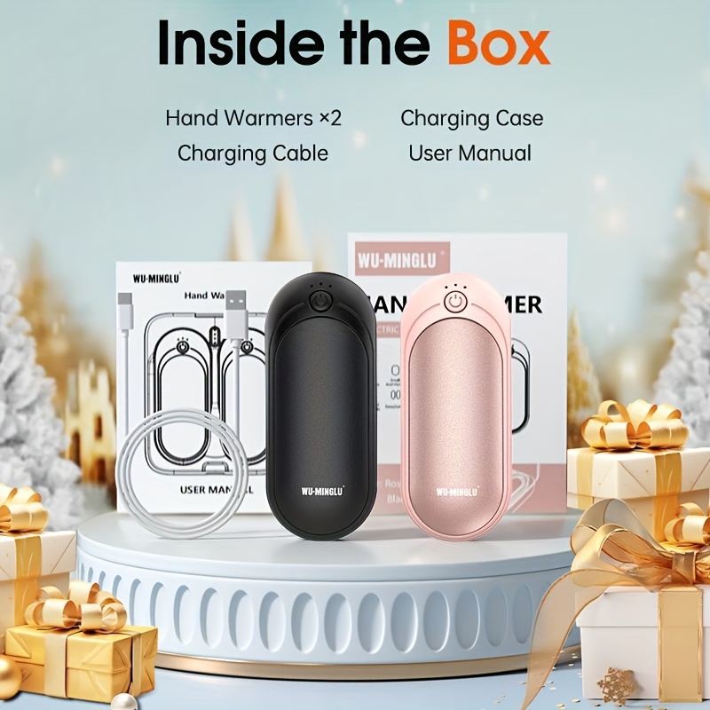 2 Paires De Chauffe-Mains Rechargeables USB – Portable, Réutilisable, 3 Températures – Idéal Froid, Sport, Travail Extérieur, Cadeau