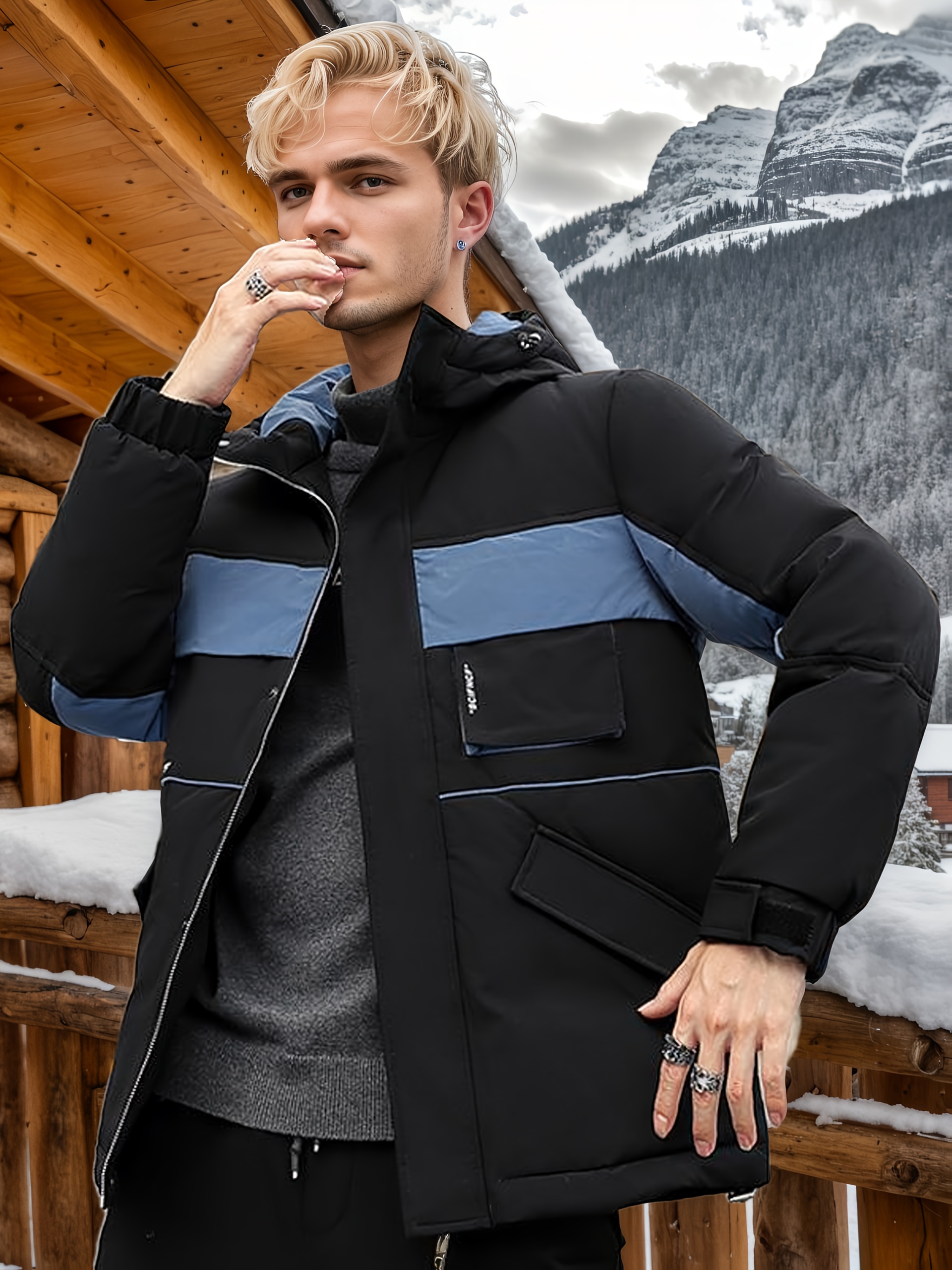 Men's Autumn/Winter Hooded White Duck Down Jacket