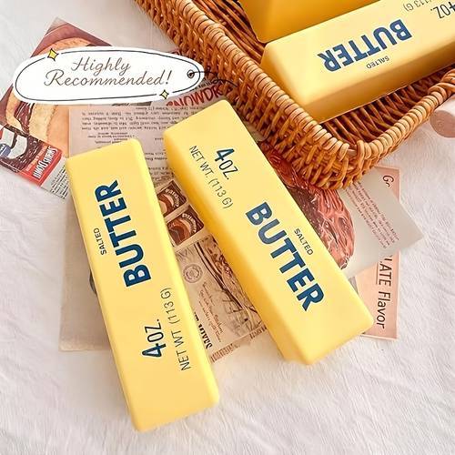 4pcs butter strawberry bar slow squishies food shaped fidget squishies party favors classroom reward mini toys retro aesthetic desk decor viral fidgets student anxiety relief calming gifts photo