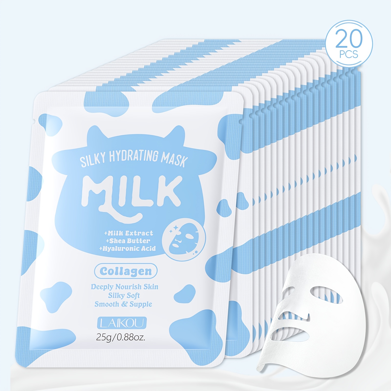 40pcs LAIKOU Sakura & Milk Hydrating Sheet Mask Set