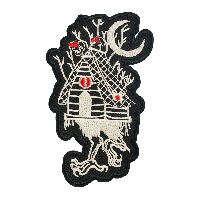E-shop Mythologischer Volkskunde Stickerei Aufnäher Baba Yaga Stoffaufkleber für Kleidung Hüte Rucksäcke