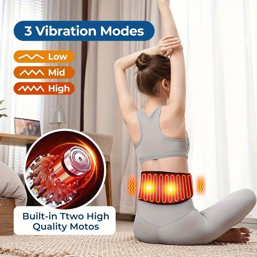 Wireless Heated Massage Belt with Lumbar Support, 3 Heating Modes