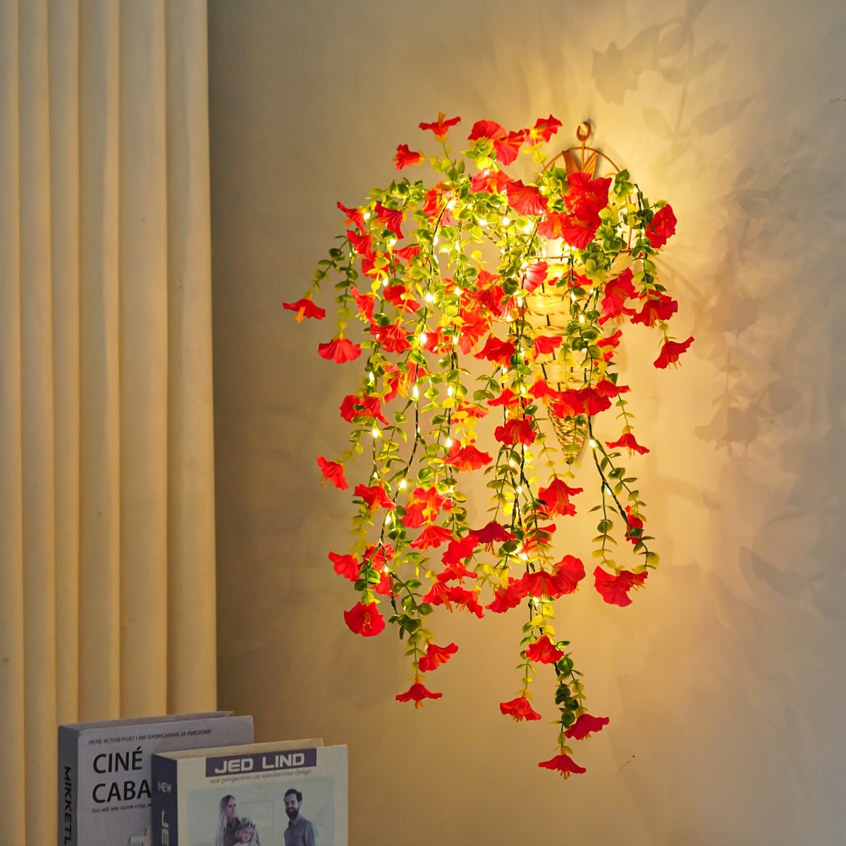 1pc of led hanging lily light a   decor lamp suitable for festivals front doors   weddings birthdays and party     cafe decoration details 1