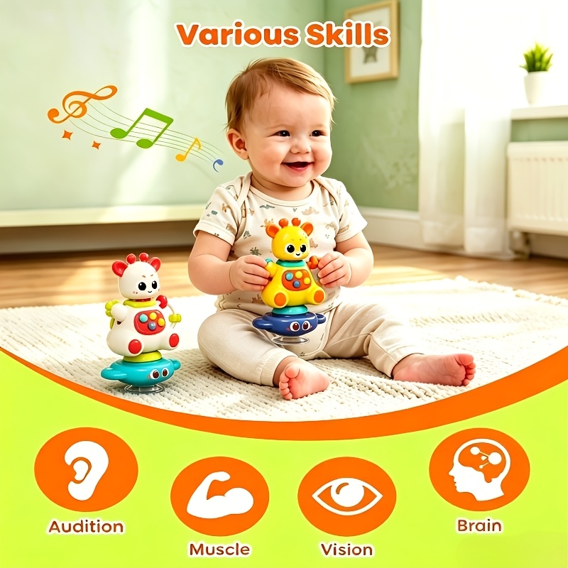 Baby Giraffe Spinning Toy with Detachable Head Whistle
