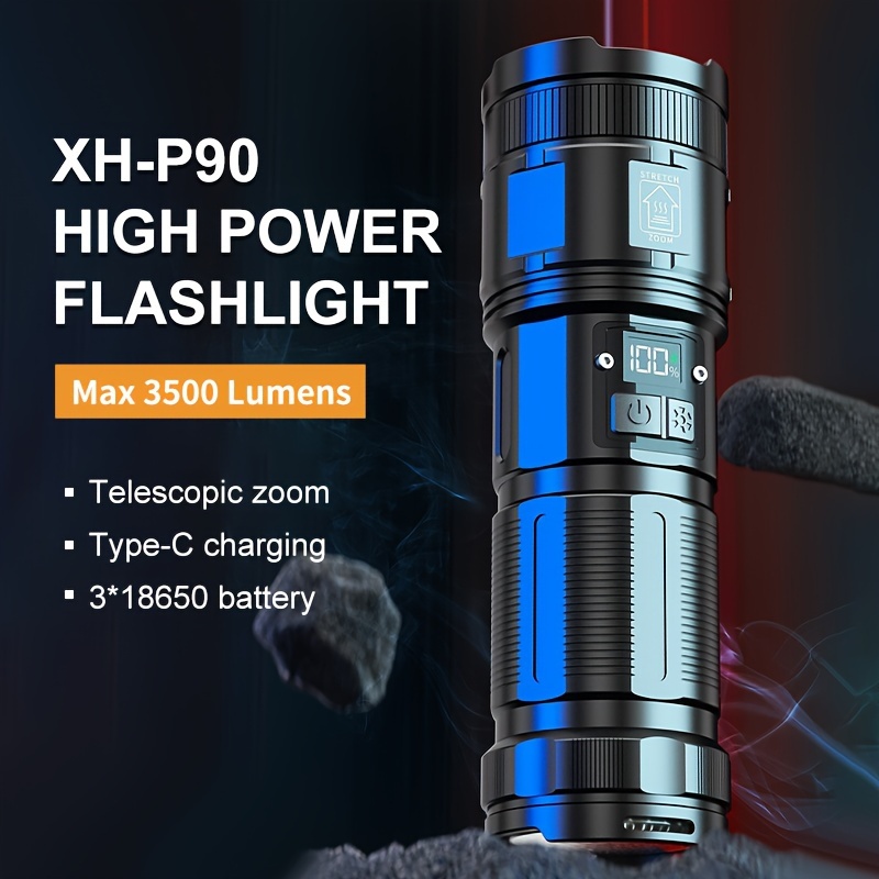 WUBEN C3 LED Flashlight USB C Rechargeable Torch 1200 Lumens IP68  Waterproof Lantern Light with 2600 mAH 18650 Battery