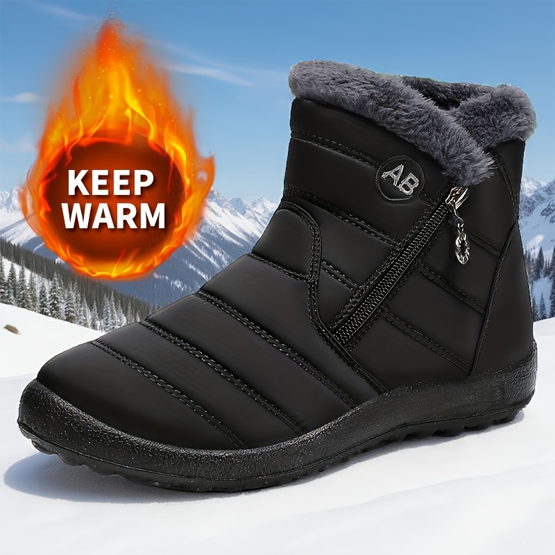 Image of New Women's Ankle Boots, Thickened And Warm, Versatile Outdoor Wear With Plush Lining And Non-slip Sole, Suitable For , Women Shoes