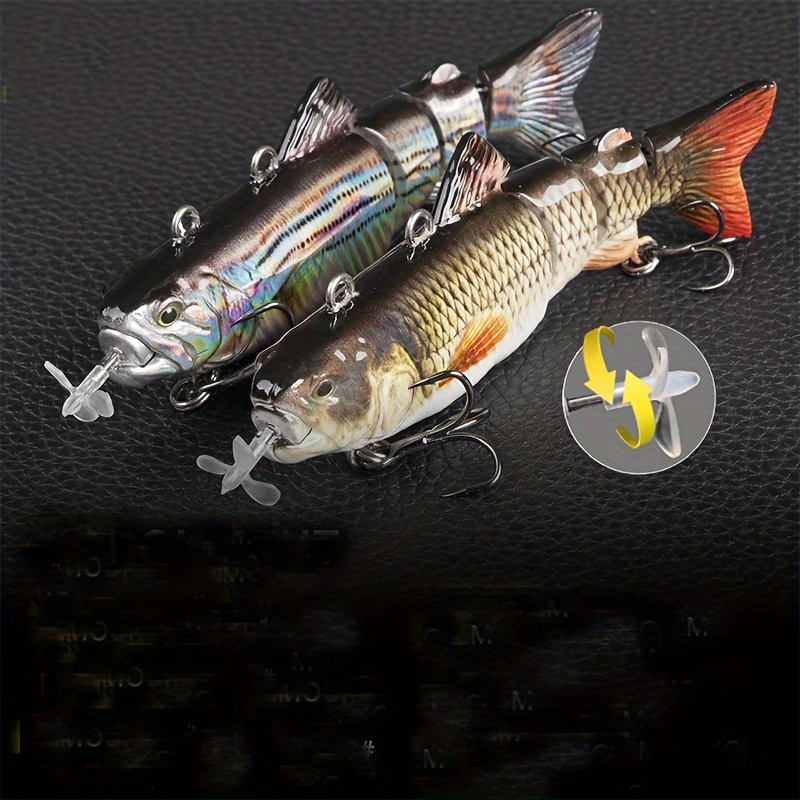 swimbait elétrico recarregável por usb - multi-articulado,   de pesca autonavio com iluminação led, à   dágua, 10cm/3.94in, ideal para presentes de       pais detalhes 6