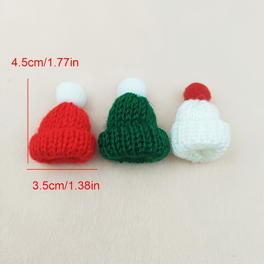 Lot De 6 Bonnets De Noël Pour Figurines - Diamètre Tête 8 Cm, Polyester, Couleurs Festives