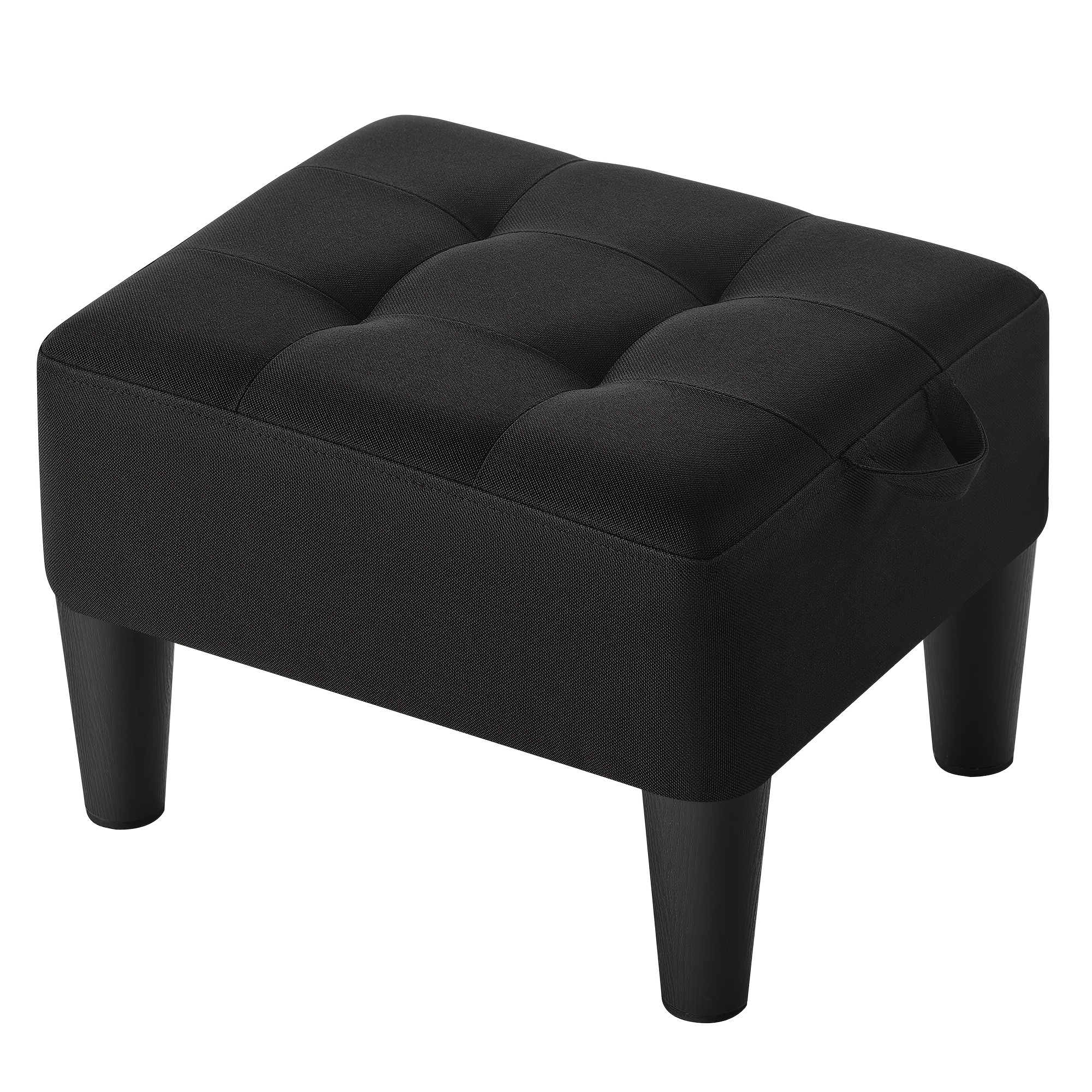 Image of Footrest With Plush Cushioning, Of Supporting Up To 150 Kg, Featuring A End, Ideal For Bedrooms And Corridors, In Black