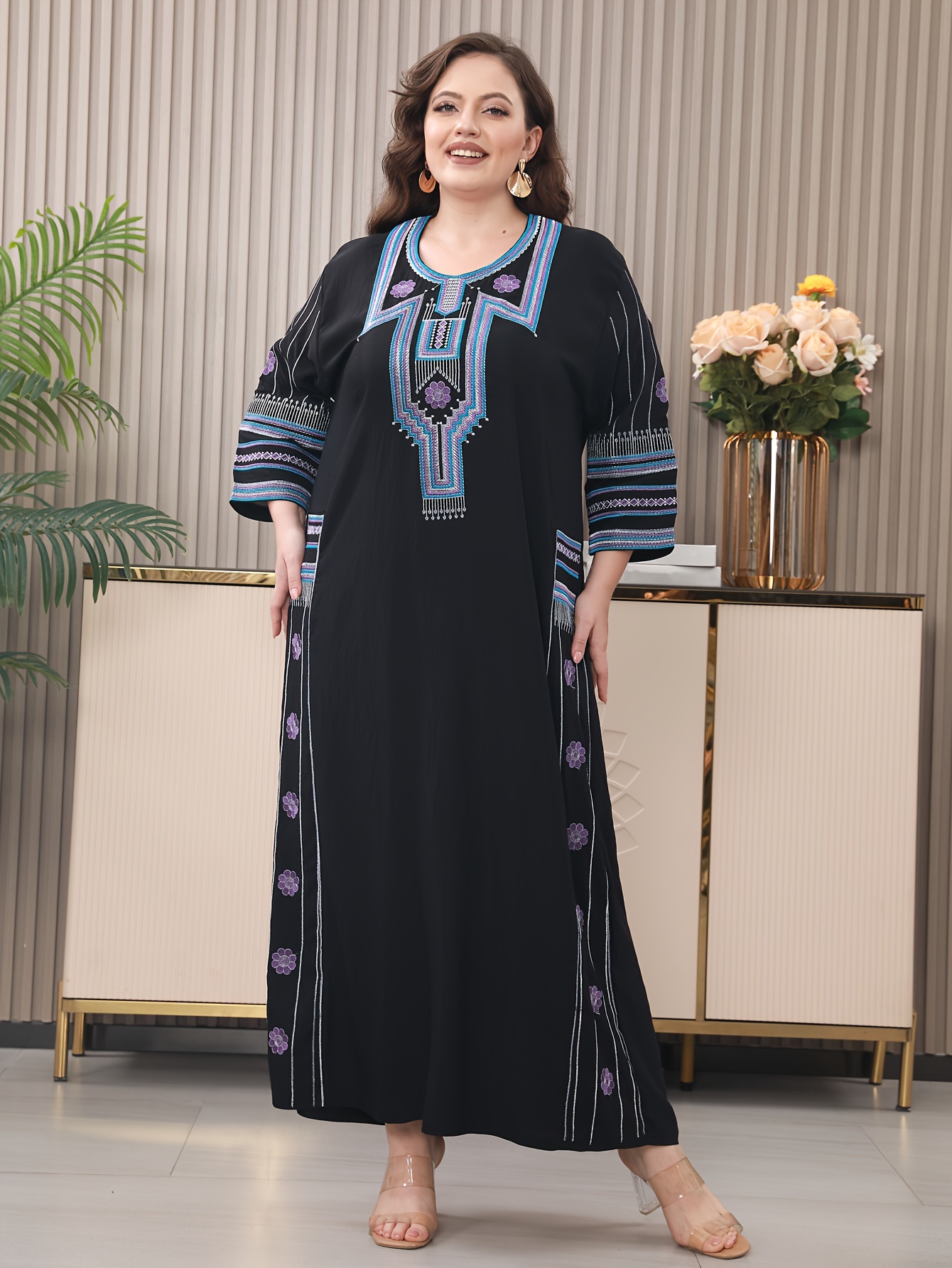 sachin and babi light blue dress Angelina Embroidered Floral Mesh Maxi Dress - Black/combo