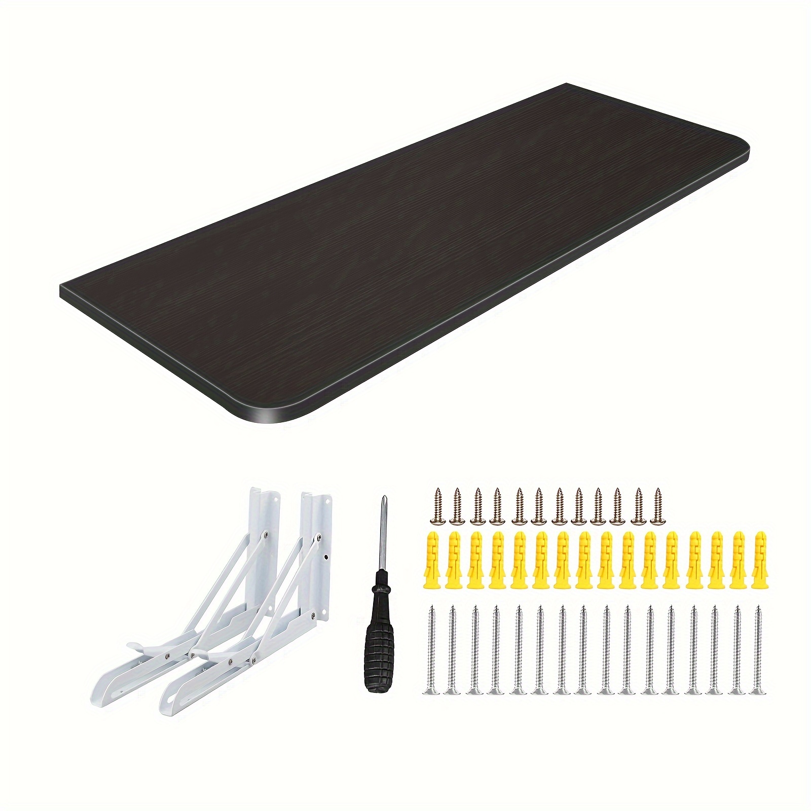 80x50cm Wall-mounted Floating Desk | Sturdy Black Workstation For Home Office, Study Nook And , Space- With Heavy-duty Brackets ()