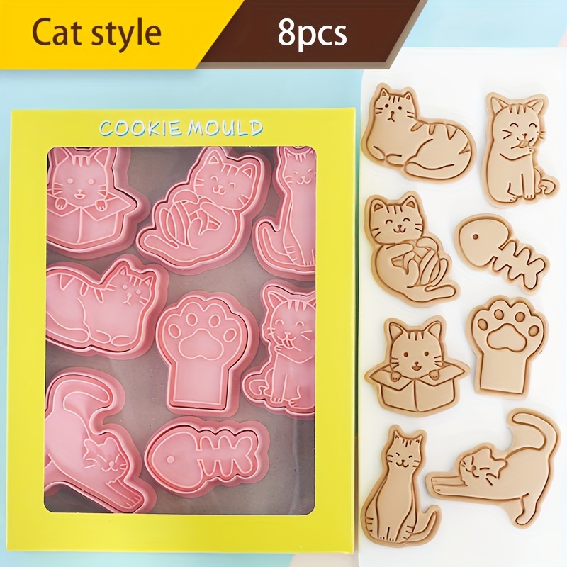 Stampini Biscotti Animali 3D - 8 Pezzi Per Bambini In Plastica Rosa - Foto 7