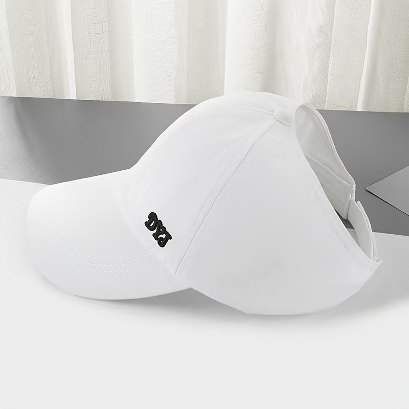 TEMU Women's Spring Summer Travel Sports Cap Ponytail Half-dome Baseball Cap Letter Korean Style Duckbill Cap Trendy