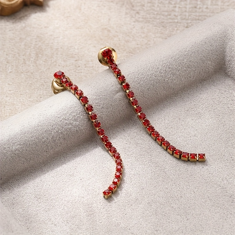 Women's Gorgeous Stainless Steel Colored Round Zirconia Earrings