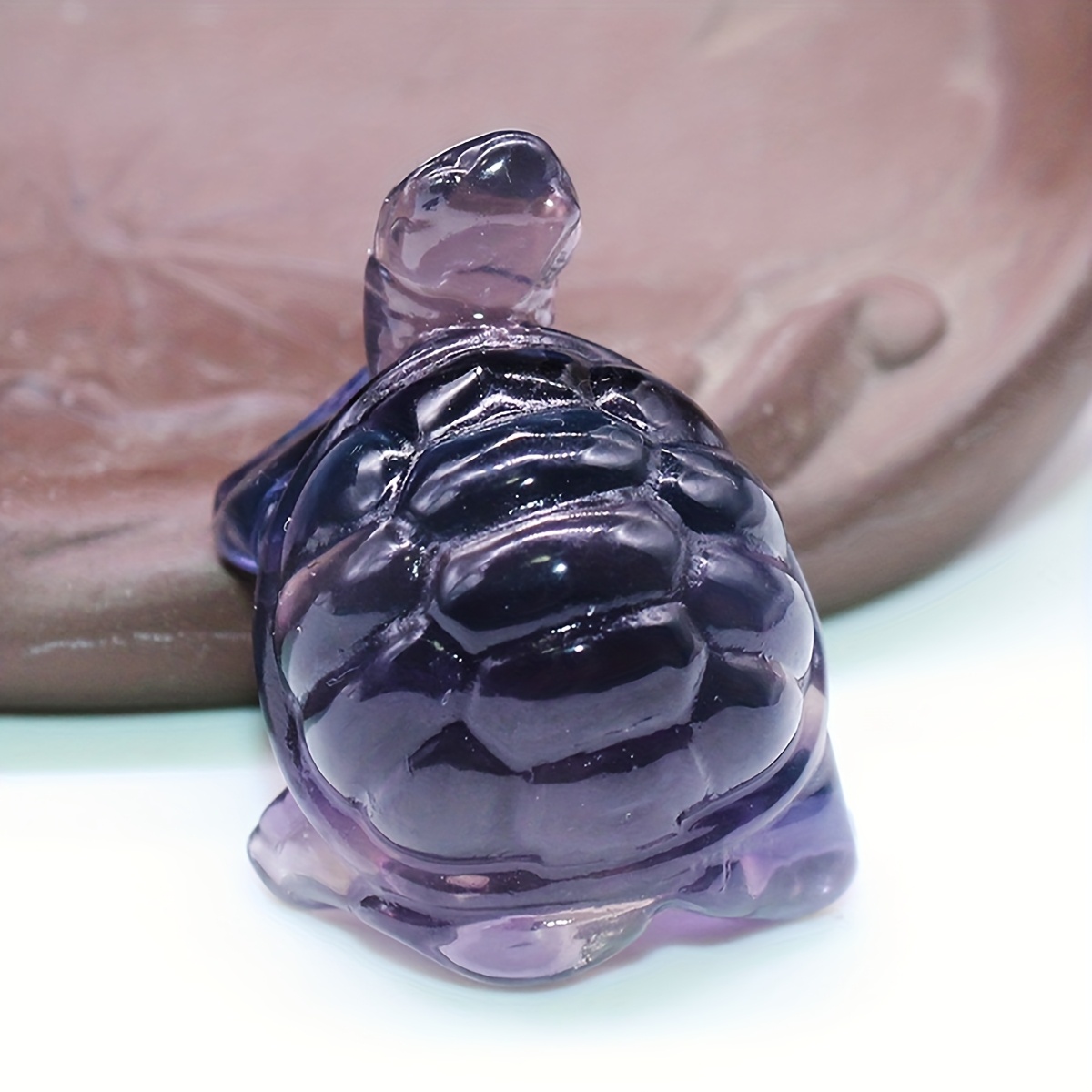 TEMU Aiercrystal Natural Fluorite Stone Set With Turtle & Paw Designs - Natural Solid Mineral Specimen For Good Luck,, Meditation, /office Decor -