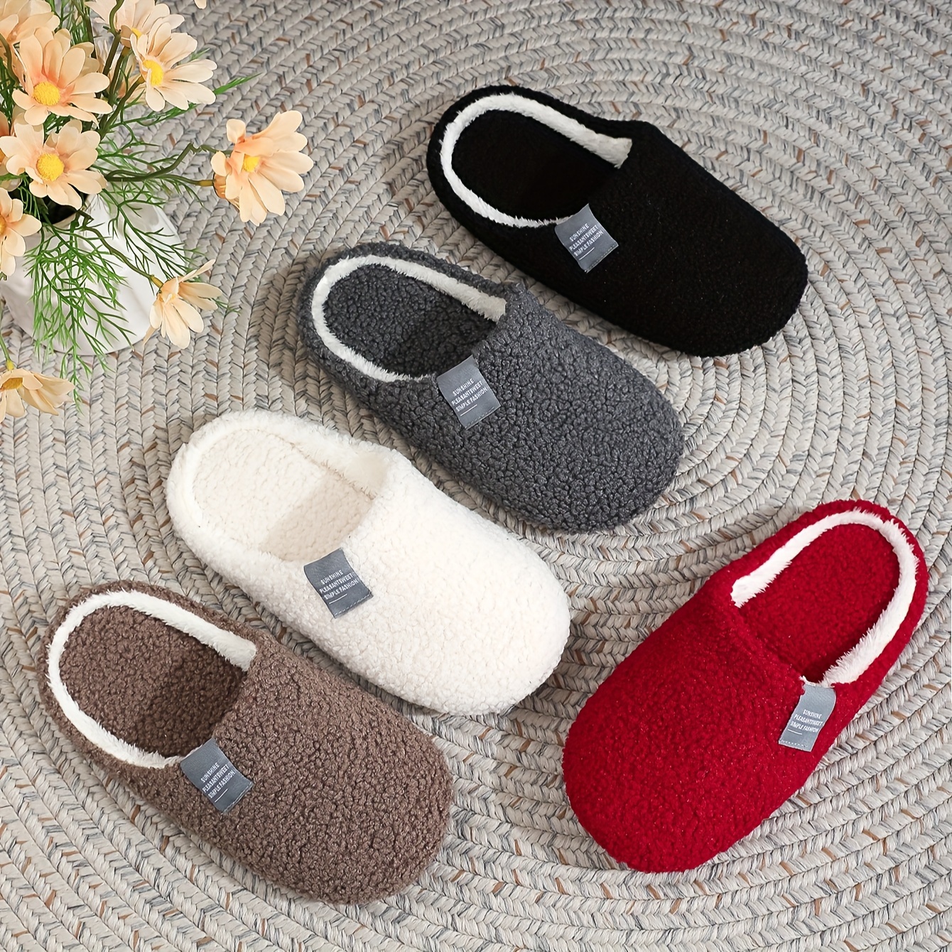 

Men's Soft And Slippers With Lightweight Soles, In , Stylish For Indoor Use, Suitable For Flooring, Cozy Fuzzy Slippers For Autumn And Winter, Elegant -style Warm Slippers.