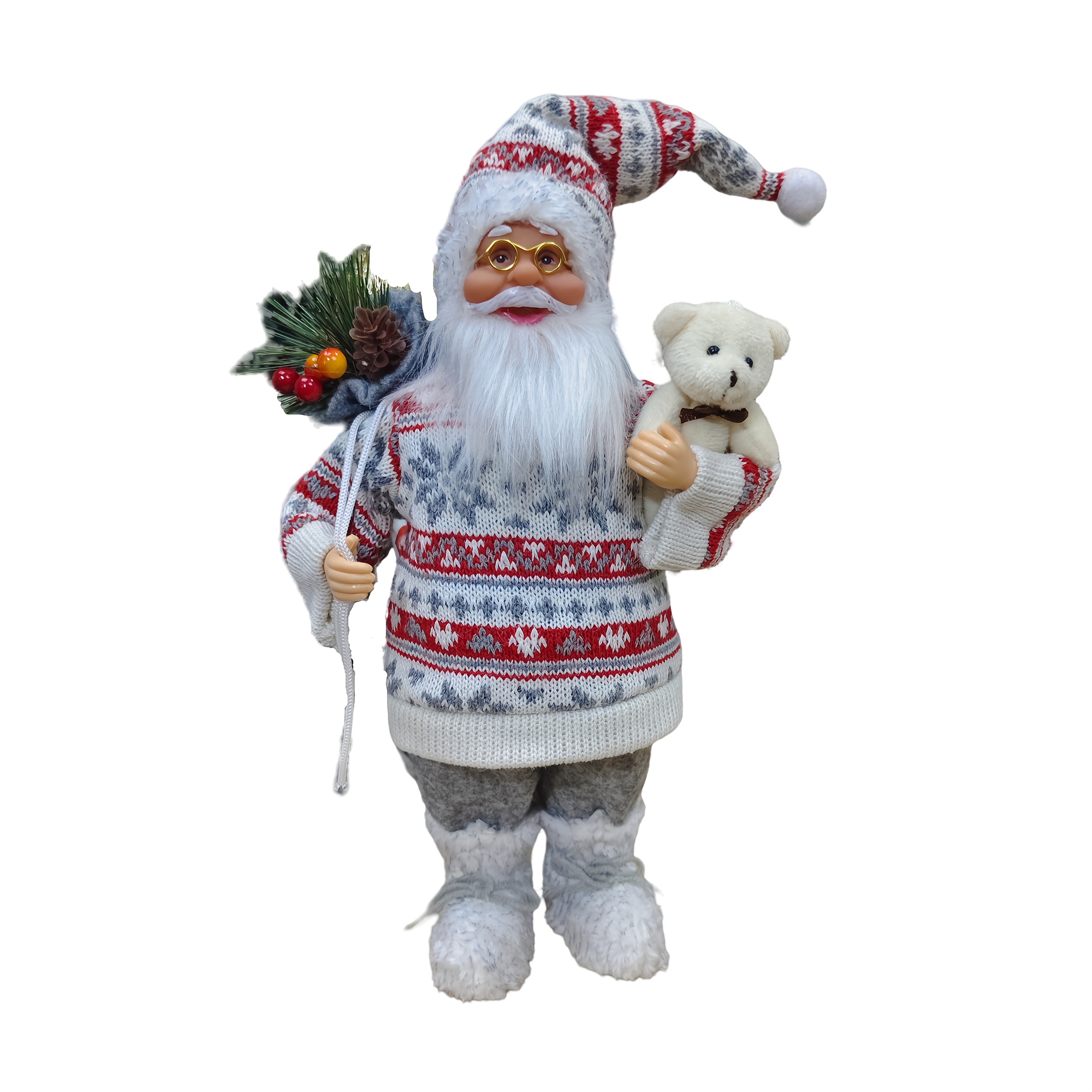 Image of A 12-inch 30cm Collectible Dolls Santa Christmas Decoration Doll Ornaments Gift For Interior Decoration