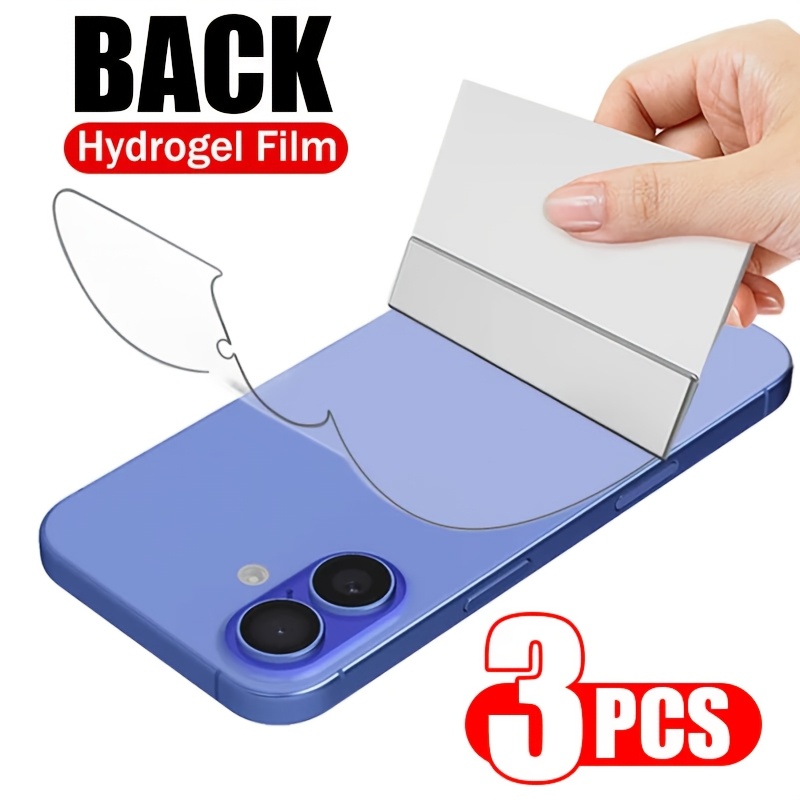 Image of 3pcs Full Cover Back Hydrogel Film Screen Soft Protector Compatible With Iphone 16 15 Pro Max 14 Plus 13 12 Mini 11 Xr X Xs Max Anti-scratch, Anti-fingerprint, Full Coverage