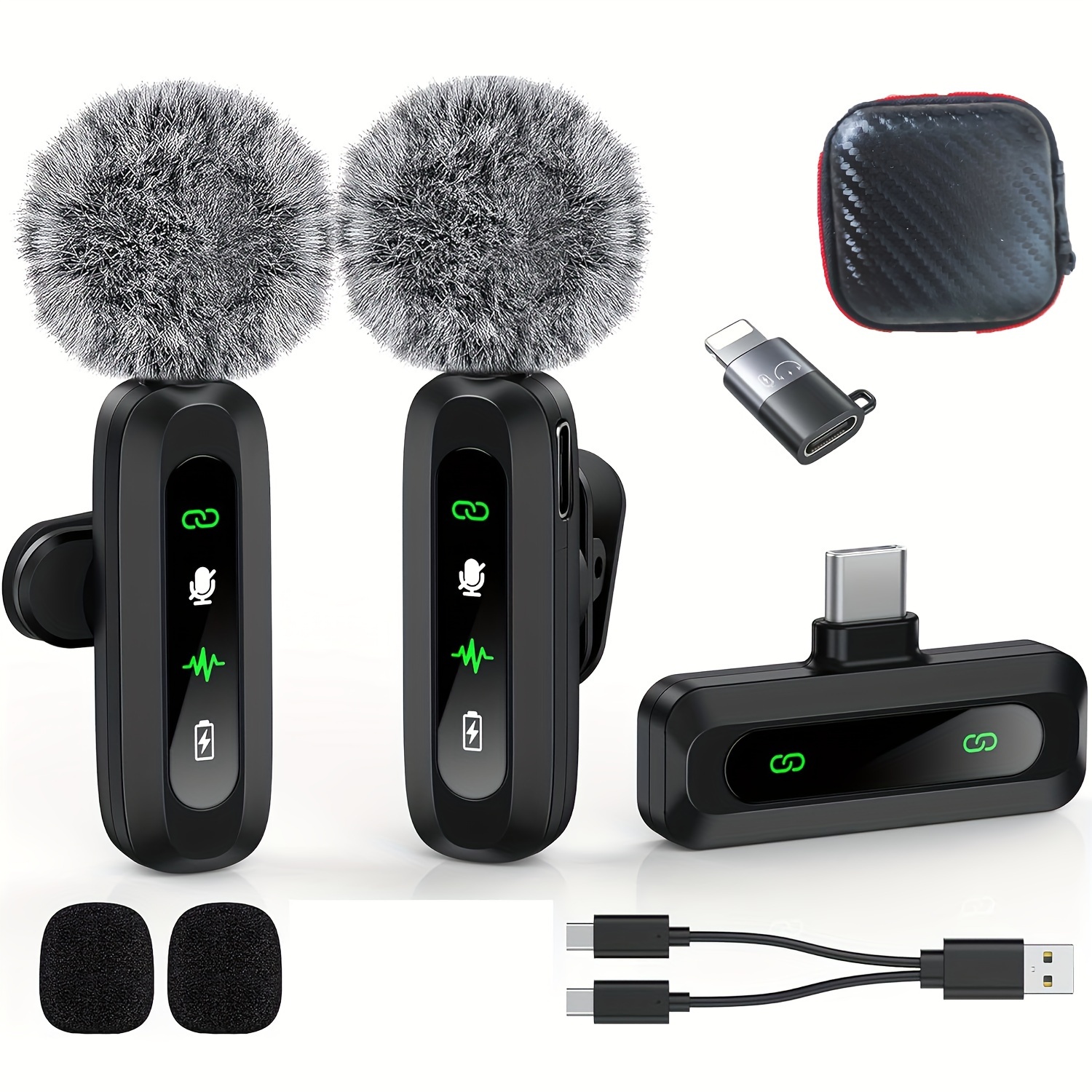 

Lavalier Microphone Wireless Mini Mic For Type-c Phone/tablet/ Recording Clip-on Mics With Rotatable Clip&denoise Recording