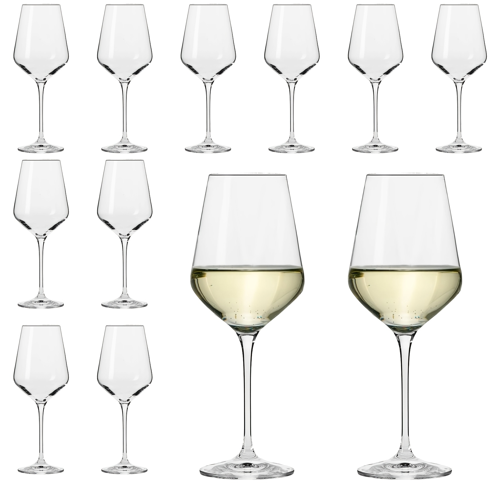 Image of 6/12pcs Minimalist Stemmed Glasses, A Versatile Glassware Set For Any Occasion. Each 390ml/13.2oz Capacity Glass Is Suitable For Gifts, Weddings, Or Festive Celebrations.