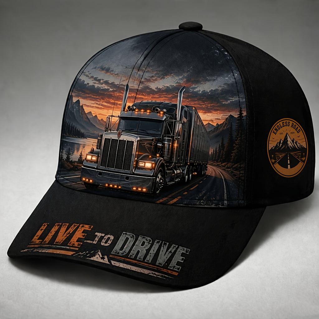 TEMU Casquette de rétro, unisexe, avec un graphique de camion routier. Légère et respirante, idéale pour et le street style, un excellent cadeau de