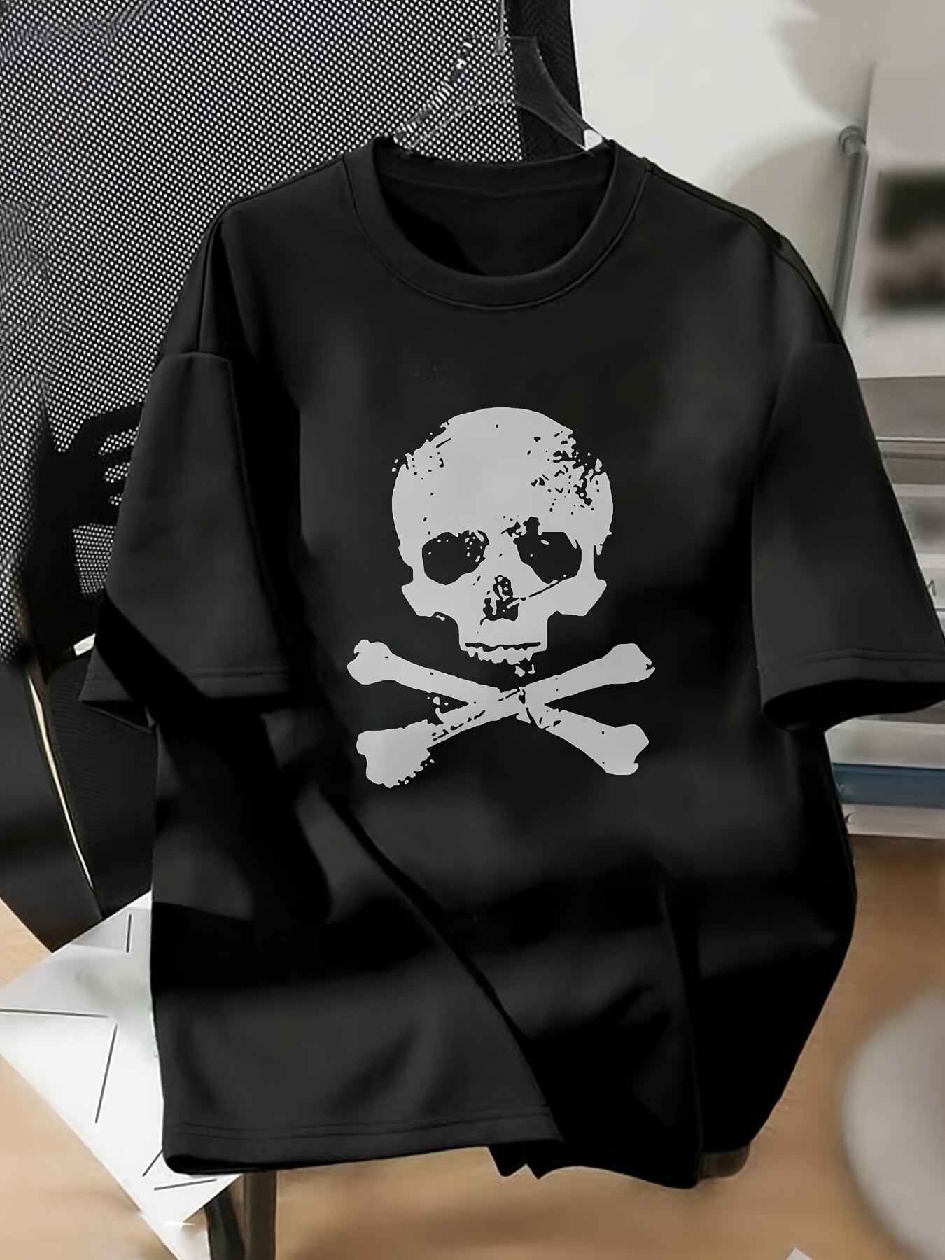 y2k skull design トップス　Tシャツ Women Y2k Vintage T-Shirt Crew Neck Short Sleeve Skull Print