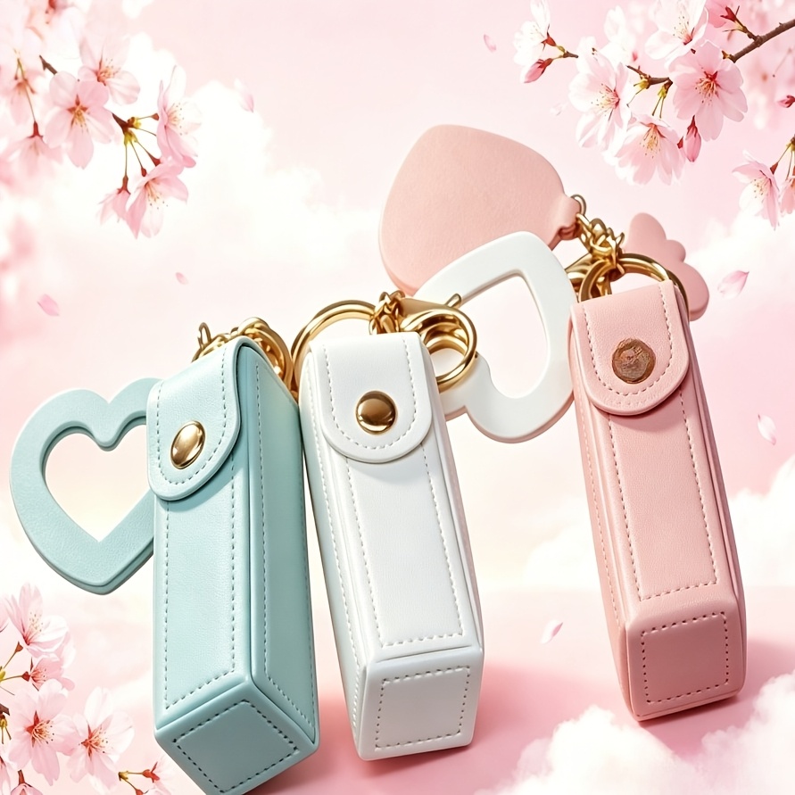 TEMU 3pcs Portable Lipstick Keychain Set, Lipstick Keychain, Colored Lip Balm Keychain, Suitable As An Accessory For Pocket Bags