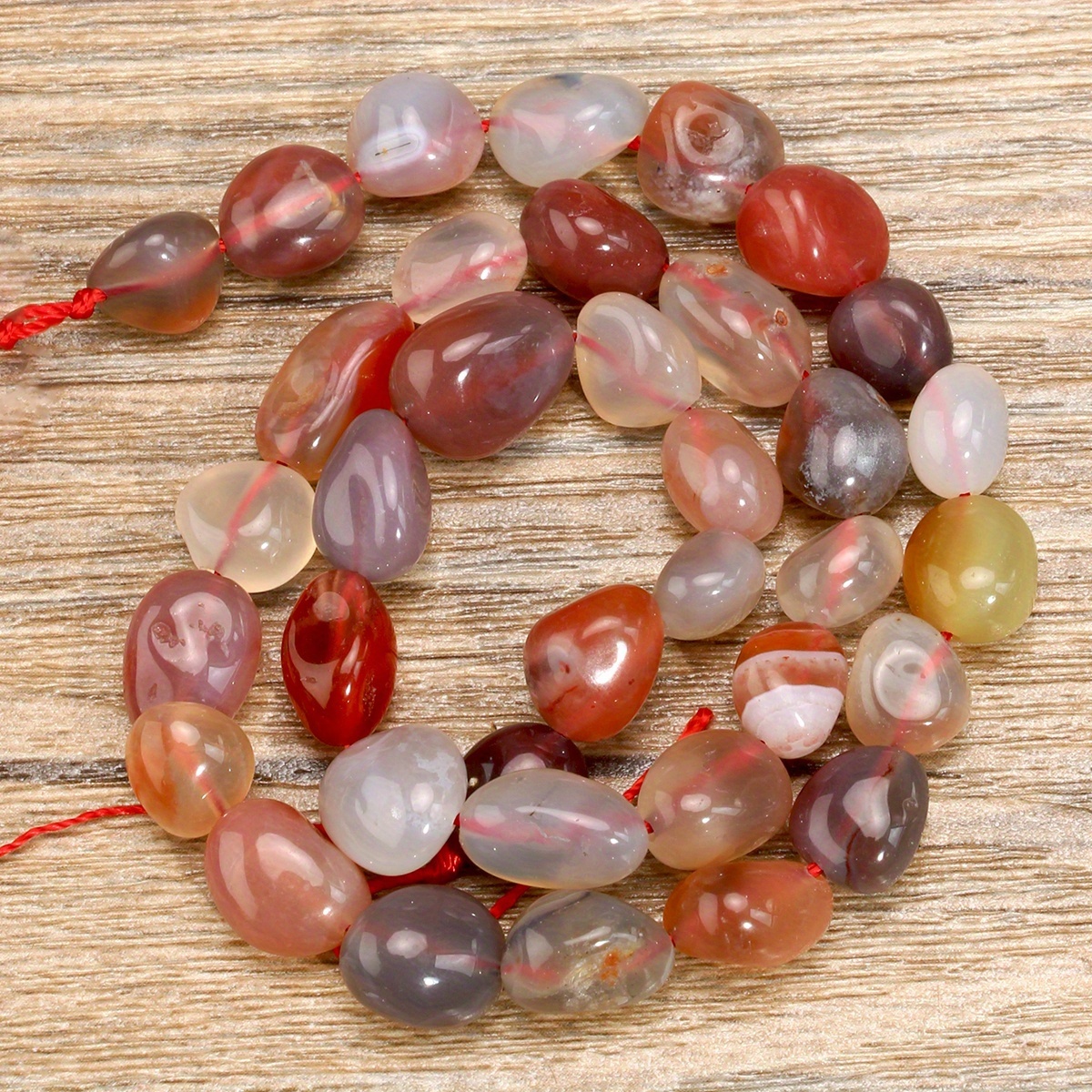 TEMU Natural Agate Loose Beads - 8x10mm Irregular Shape Beads For Jewelry Making, Bracelets, Necklaces, Handmade Jewelry Additions, 40cm/15.75inch