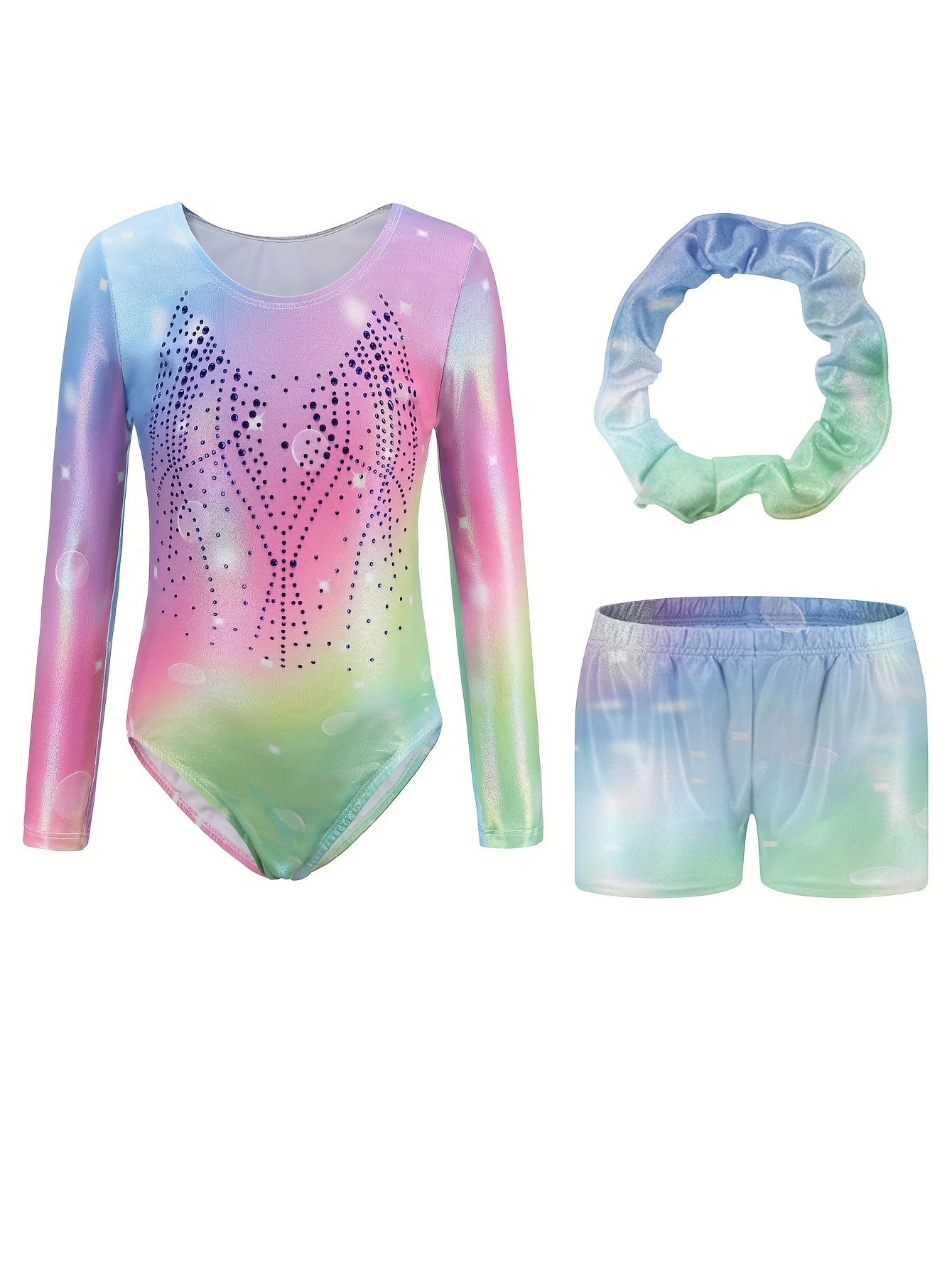 Leotards Girls Gymnastics Long Sleeve Sparkly Dance
