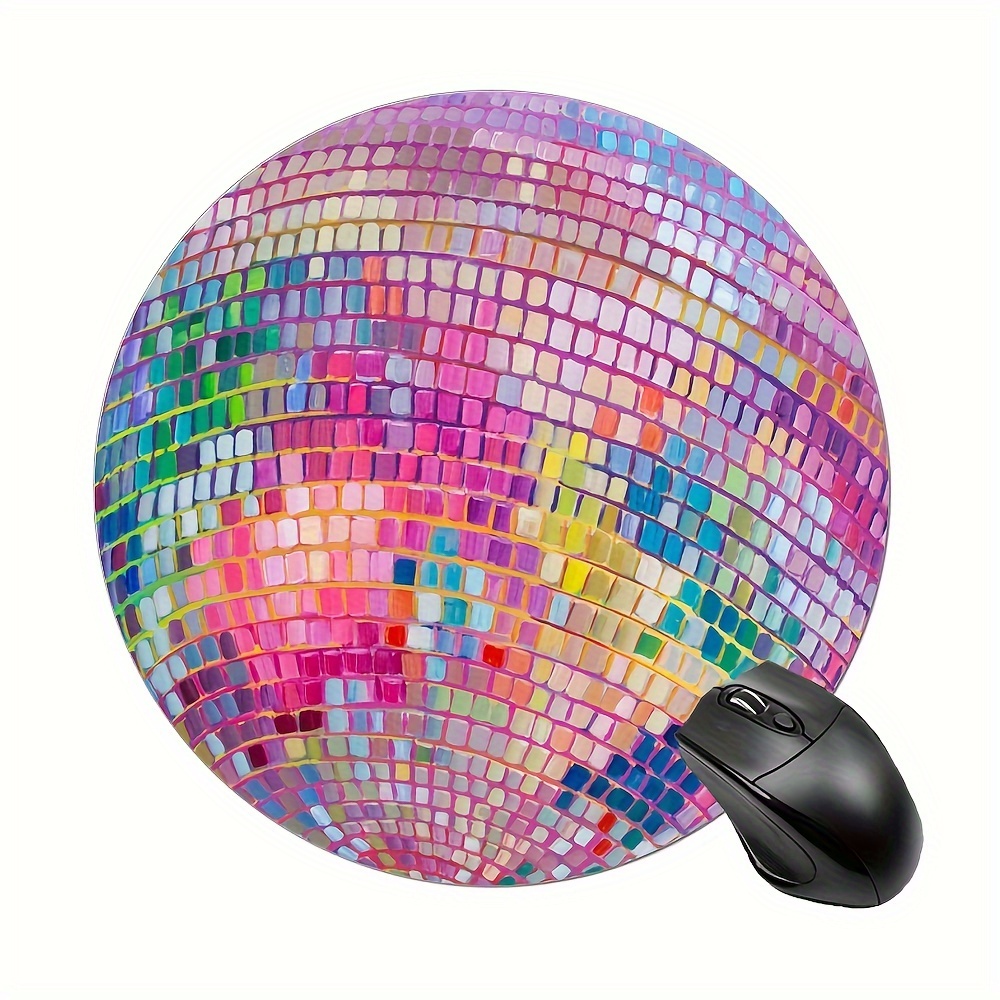 

Disco Ball Round Mouse Pad - Non-slip Rubber Base, Personalized Design For Office & Laptop Use, 7.8x7.8 Inches