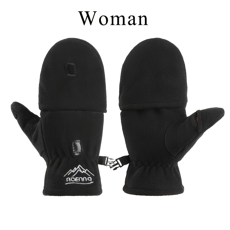 Autumn And Winter Thickened Touch Screen Outdoor Leisure Gloves 2 Ways Of Wearing Soft And Comfortable Gloves Suitable For Going Out To Play Cycling Sports