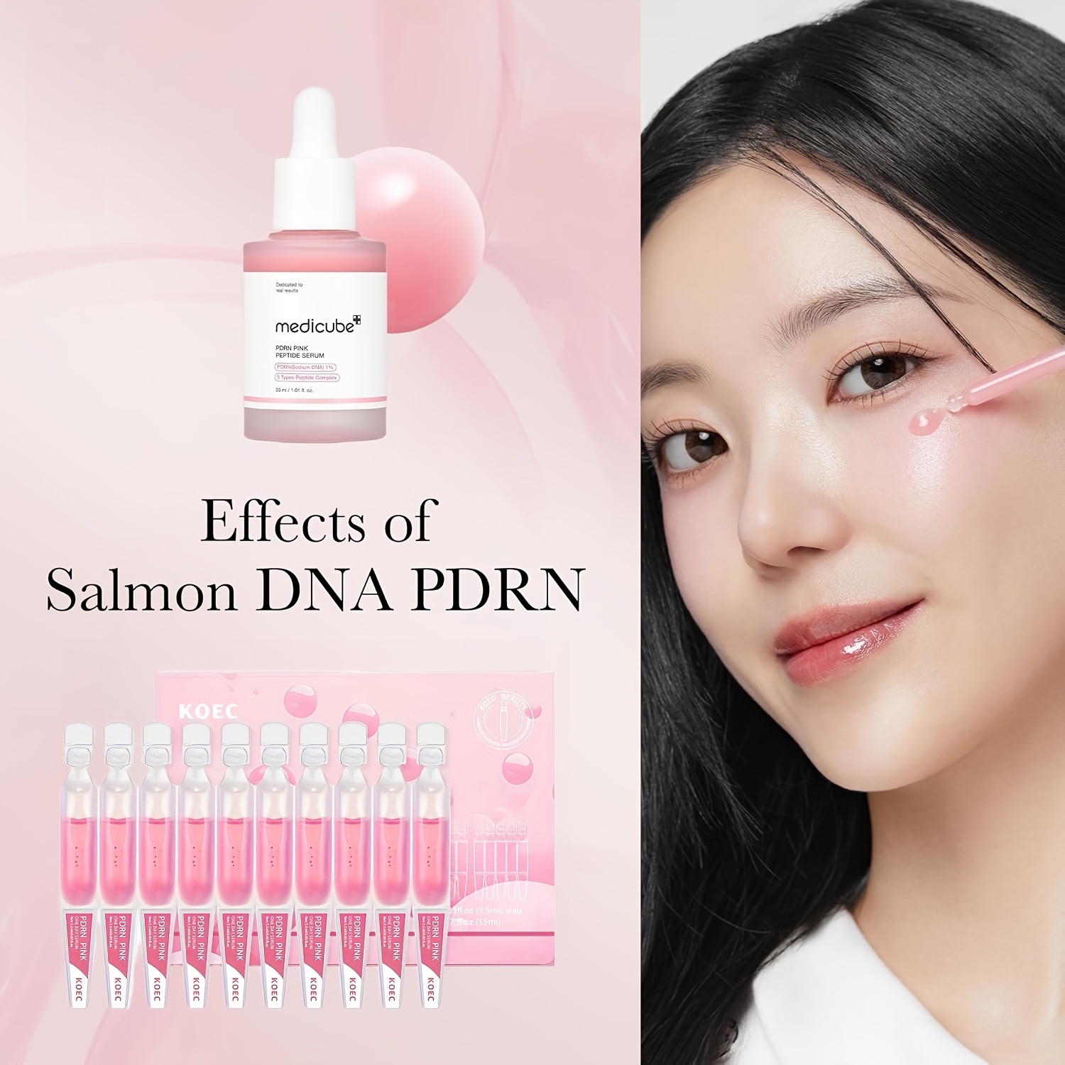 Salmon   Moisture & Light Beige Plumping Set: Salmon DNA   Pink Peptide Serum (30ml/1.01fl.oz) and Salmon DNA     Day Serum (1.5ml*10) | Hydrating & Moisturizing & Firming,   Light Beige