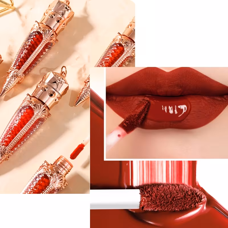 gloss à lèvres mat étanche 24 heures - design roi, rouge à lèvres liquide hydratant en teintes rose, rouge et nude, & longue tenue pour types de peau, rouge à lèvres longue tenue|emballage roi|applicateur élégant Détails du produit 6