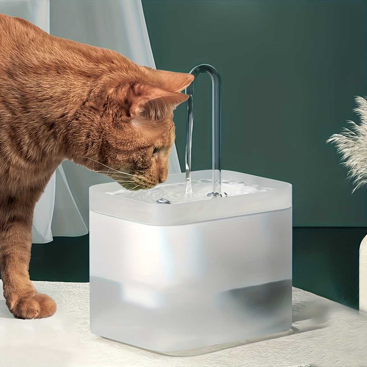 1.5l Cat Drinking Fountain Automatic Circulation Dispenser Fresh Water Water Bowl Feeding Bowl, Without Battery