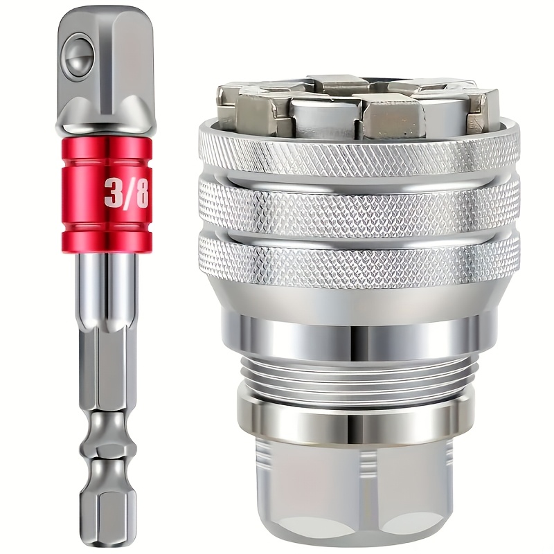 TEMU Adjustable Universal Socket Wrench, Suitable For 10-19mm Hex Head Nuts And Bolts Driver Tool For 3/8" Power Drill And Ratchet Wrenches