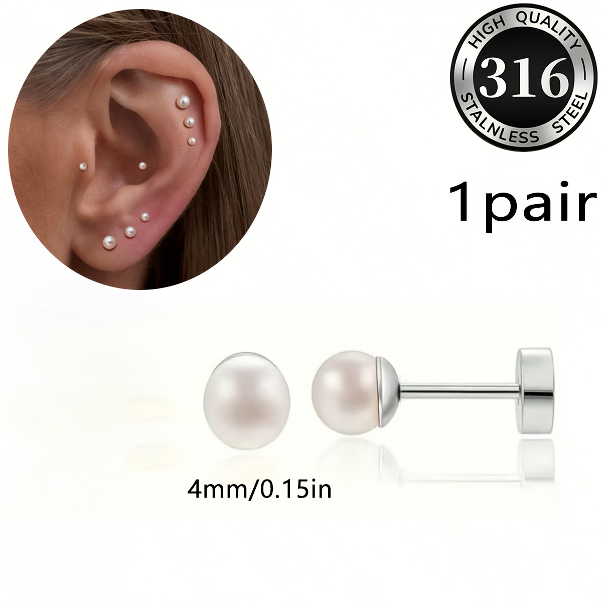 Women's Fashion Round Stud Earrings, Everyday Wear