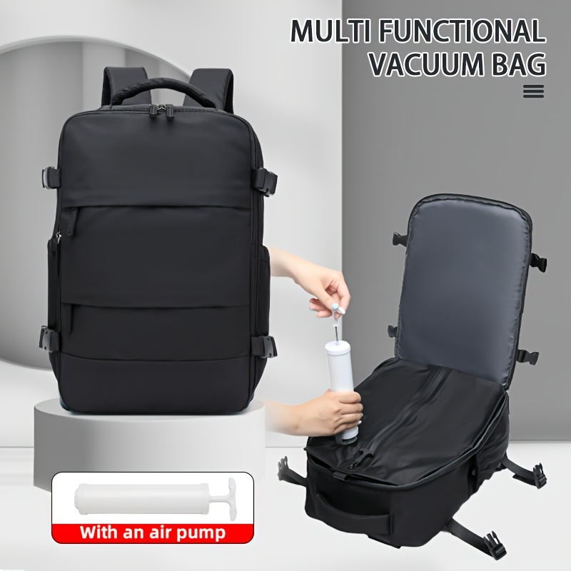 E-shop 1 Vakuum-Kompressions-Multifunktions-Reiserucksack mit Vakuumpumpe Kombi-Set, Fluggesellschaften-zugelassene Business-Handgepäck-Tasche,
