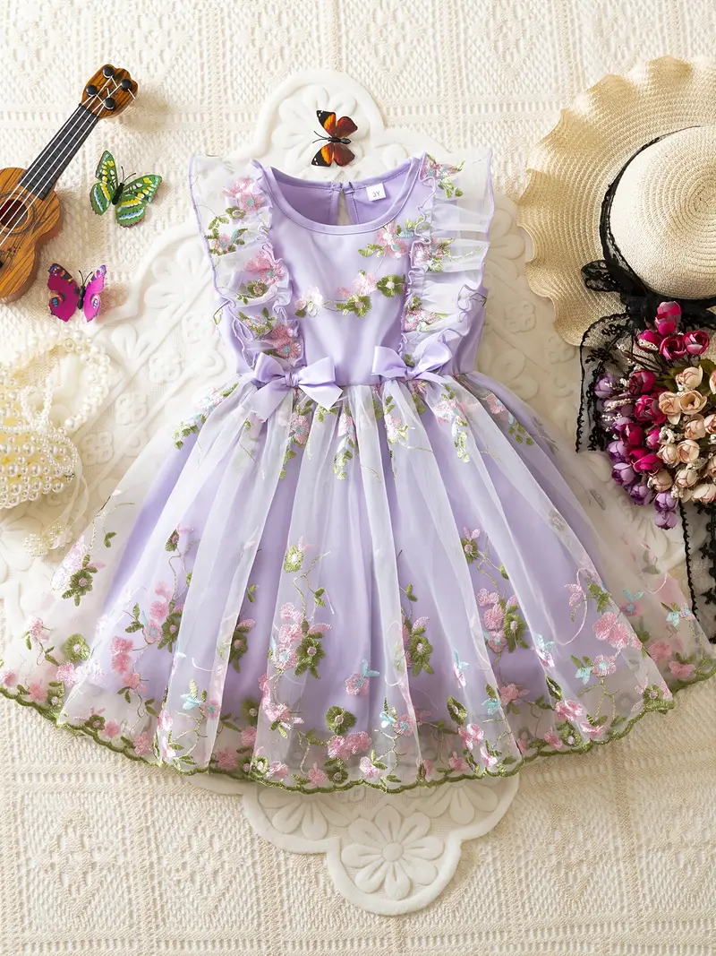 girls birthday dress sweet floral embroidered fairy dress - Temu Mauritius girls birthday dress sweet floral embroidered fairy dress - Temu Mauritius