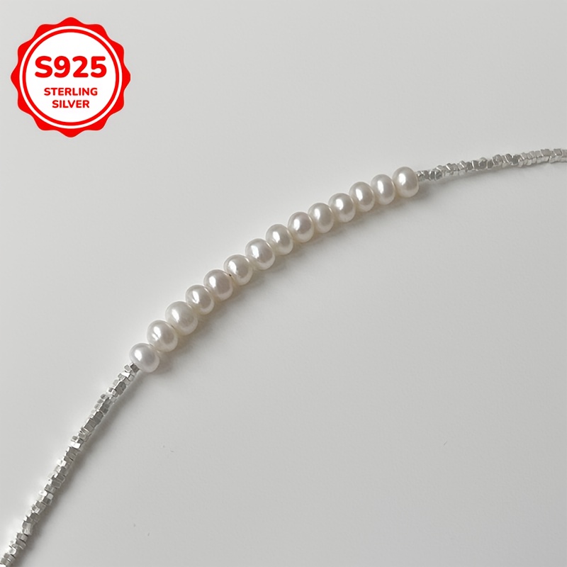925 Silver Bracelet for Women with Pearls & Beaded Chain