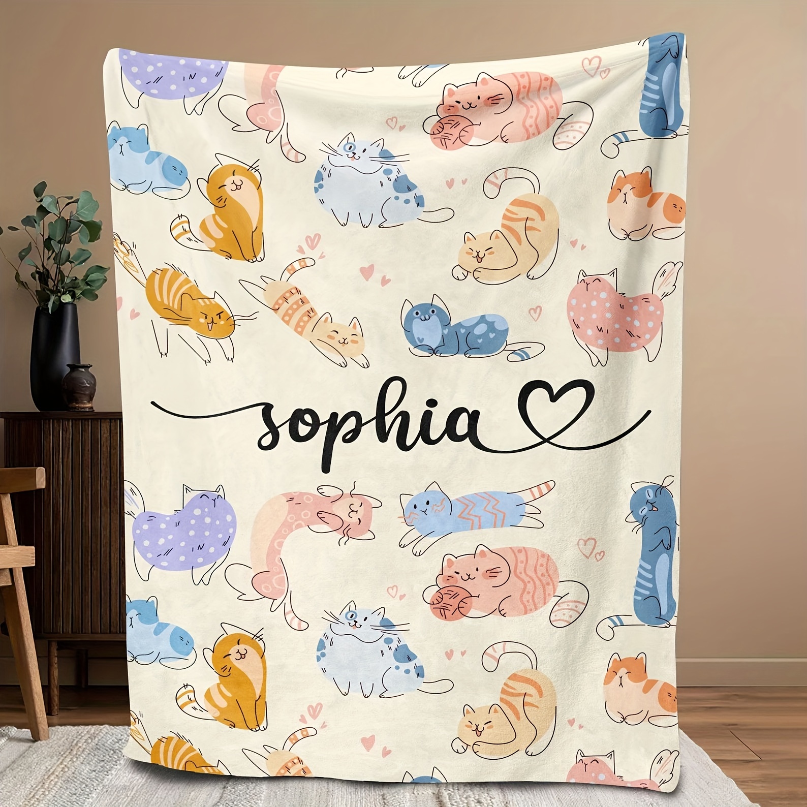 

Personalized Cat Blanket: Soft And Comfortable Sherpa Fleece With Printed Design, Suitable For All Seasons