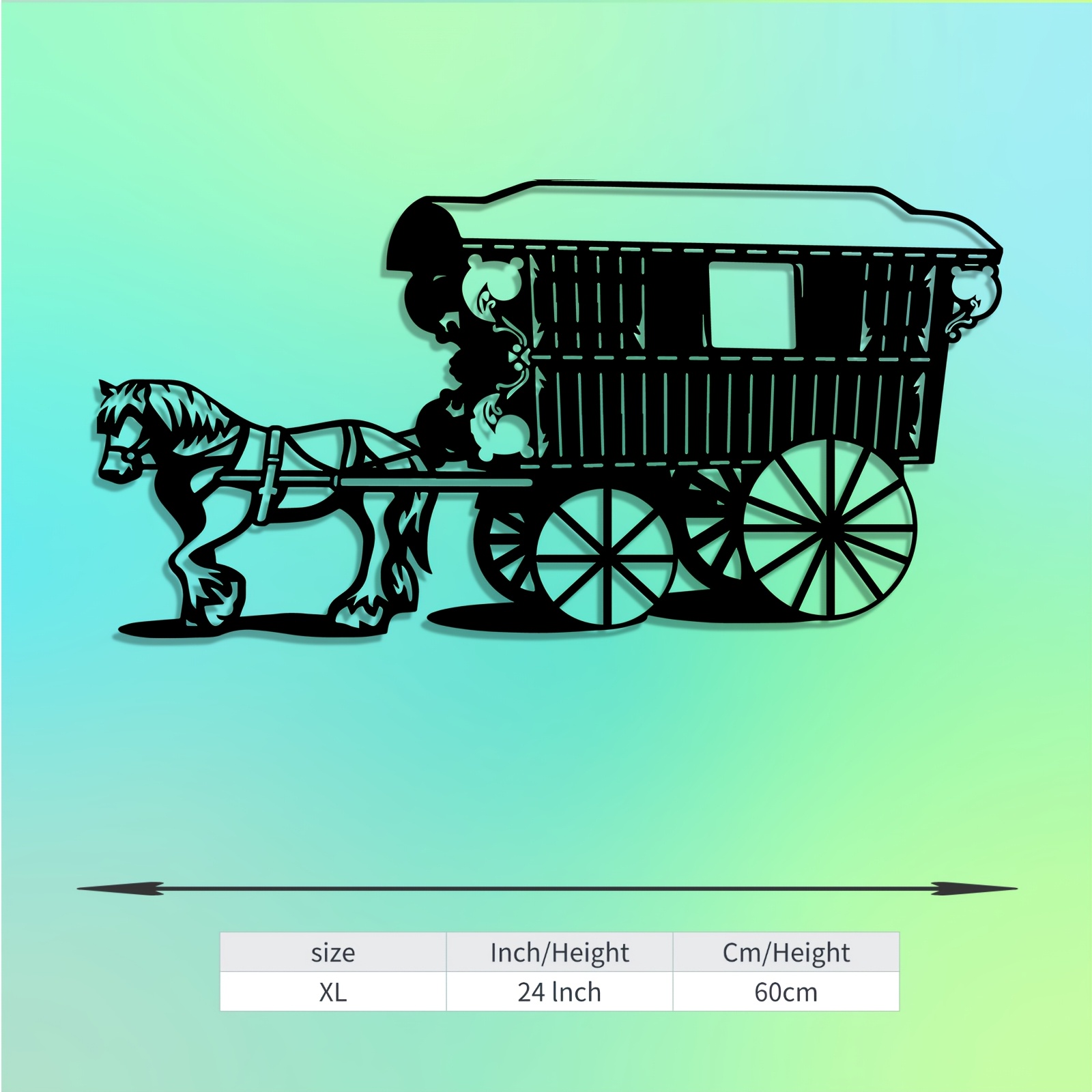 TEMU 1pc Of Metal Wall Art Featuring A Horse-drawn Carriage, A Vintage Sculpture Mural That Makes A Great Gift For New Year And Christmas. Perfect