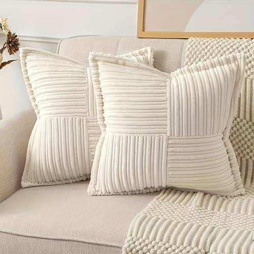 2pcs of large and small letter striped stitching pillows with edges small size including pillow core soft and comfortable pillows suitable for bedroom bay window decorative pillows car decorative pillows balcony holiday atmosphere pillows