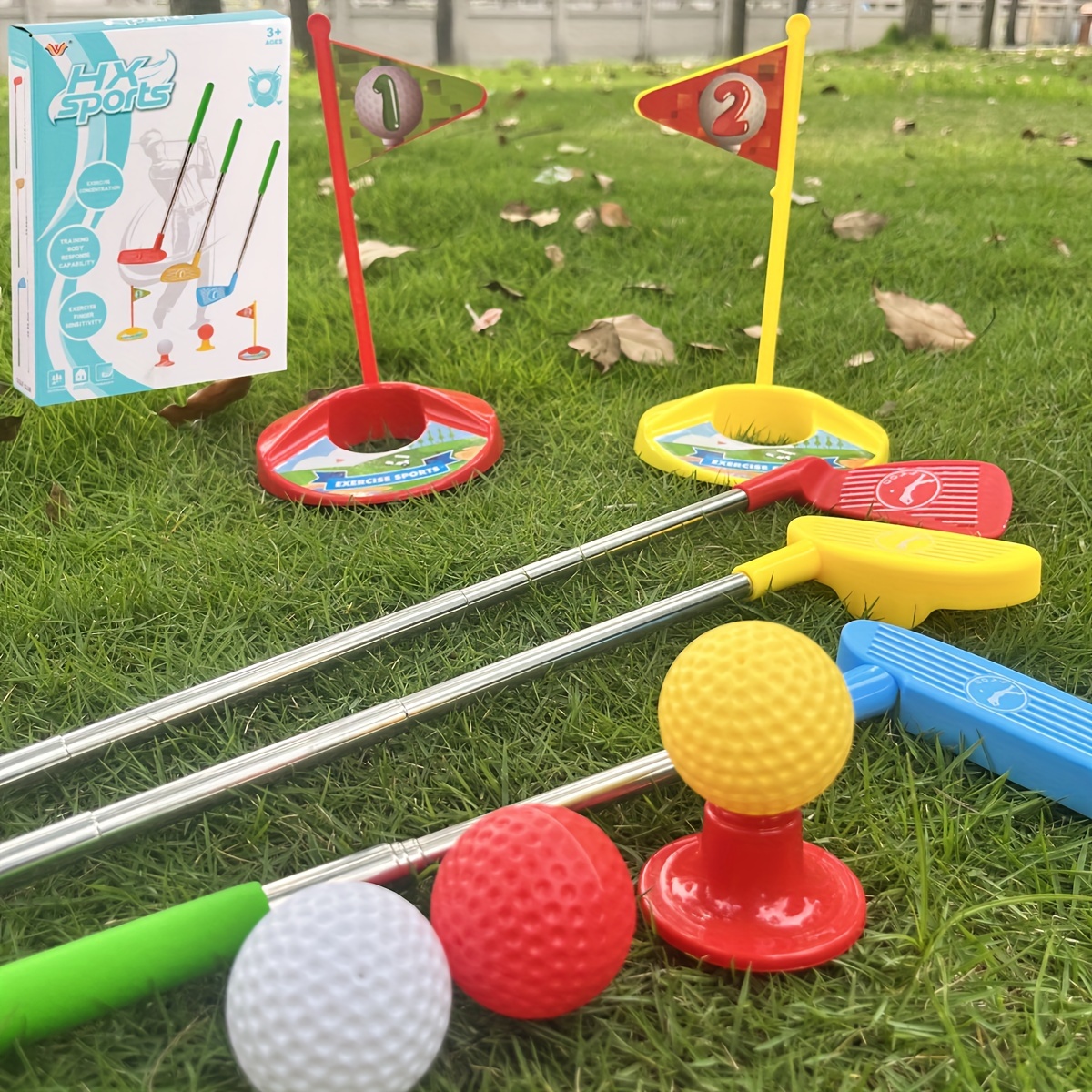 

Golf Telescopic Toy Set, 3 Telescopic Golf Clubs, Including 3 Golf , 2 And 2 Golf Stands, And , /christmas