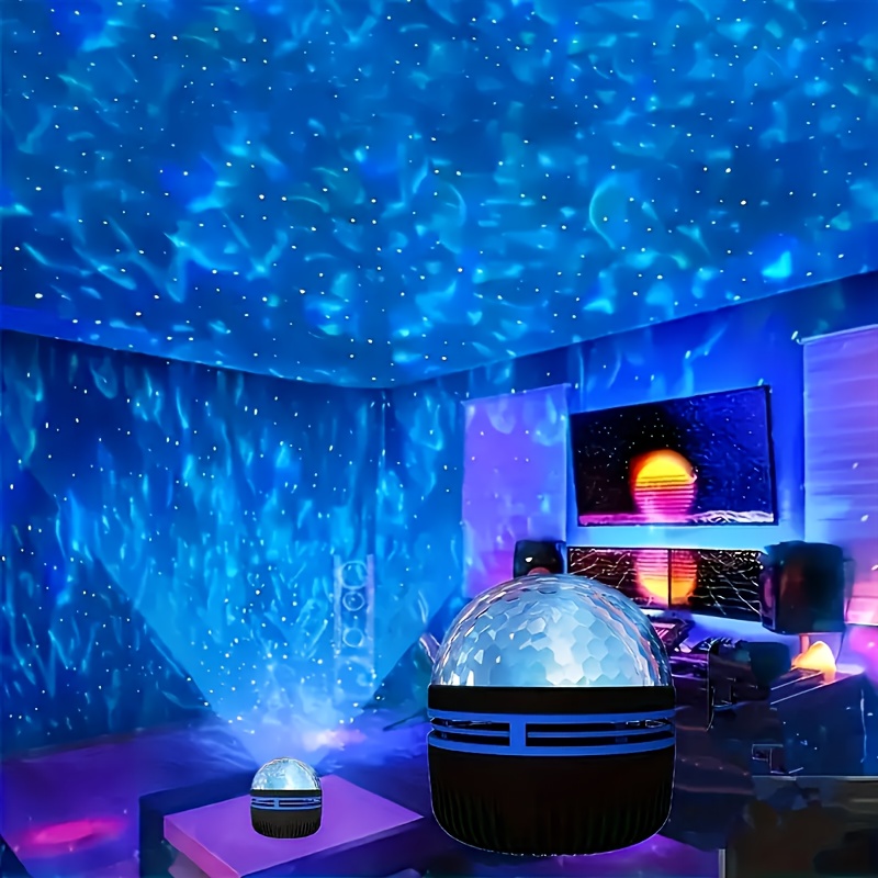 Lampă LED Valuri Aurora | Alimentată, Telecomandă, 7 Culori Schimbătoare, Fără Baterie, pentru Cameră, Petrecere, Atmosferă de Somn, Dormitor, Living, Birou, Decor Birou, Cadou de Crăciun